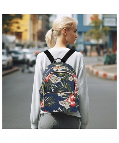 Women Backpack Red Hibiscus White Wild Flower Anti-Theft Travel Backpack with Luggage Belt Lightweight Handbag Lady Purse Roo...