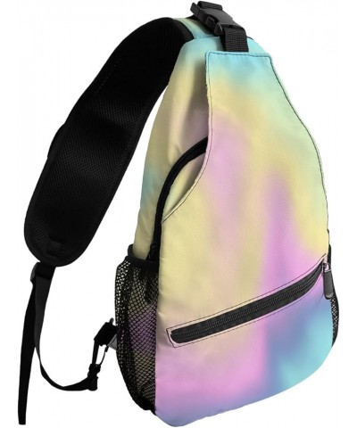 Sling Bag Crossbody Bag for Women Men Pink Purple Yellow Teal Gradient Fantasy Waterproof Hiking Backpack Lightweight Chest S...