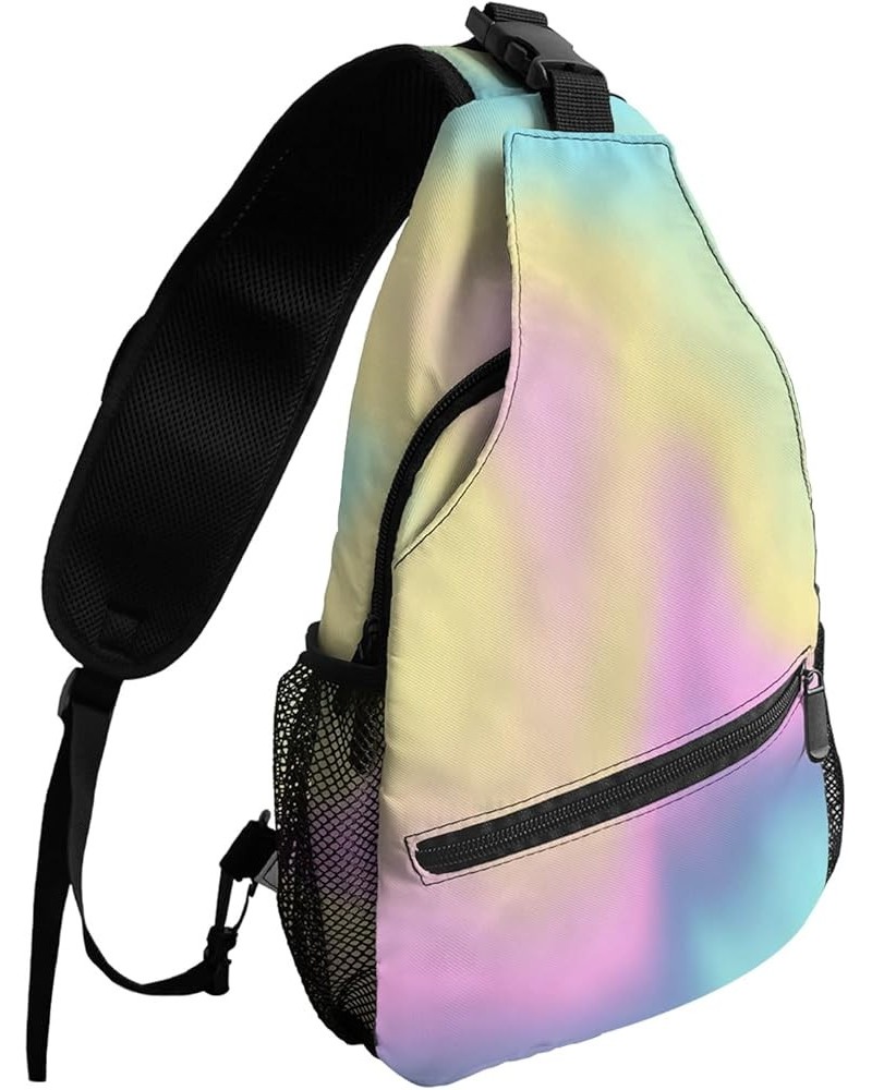 Sling Bag Crossbody Bag for Women Men Pink Purple Yellow Teal Gradient Fantasy Waterproof Hiking Backpack Lightweight Chest S...