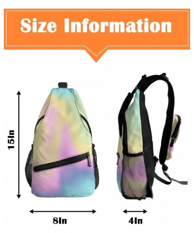 Sling Bag Crossbody Bag for Women Men Pink Purple Yellow Teal Gradient Fantasy Waterproof Hiking Backpack Lightweight Chest S...