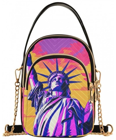 Women's Sling Bags-Statue Liberty American, Fashion Crossbody Handbags Purse with Chain Strap Top handle 5.91×3.15×8.27 Inche...