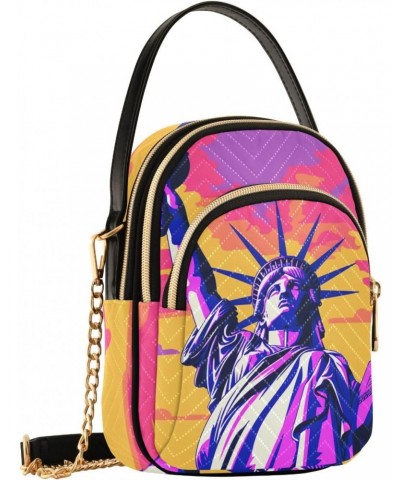 Women's Sling Bags-Statue Liberty American, Fashion Crossbody Handbags Purse with Chain Strap Top handle 5.91×3.15×8.27 Inche...