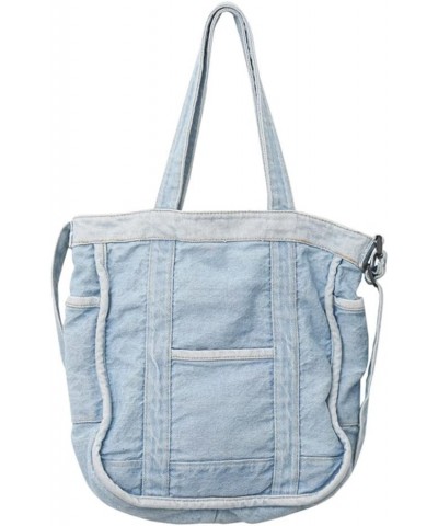 Denim Crossbody Bags Blue Jean Shoulder Purse Bookbags Sky Blue $14.72 Crossbody Bags