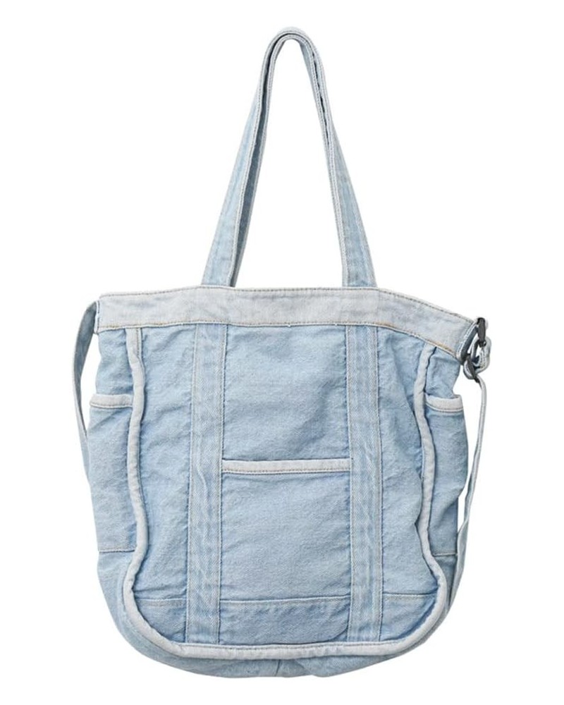 Denim Crossbody Bags Blue Jean Shoulder Purse Bookbags Sky Blue $14.72 Crossbody Bags