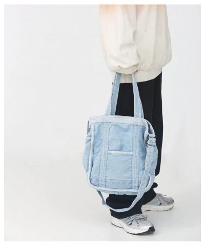 Denim Crossbody Bags Blue Jean Shoulder Purse Bookbags Sky Blue $14.72 Crossbody Bags