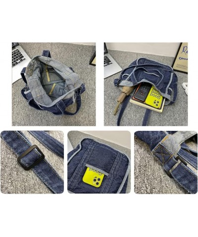 Denim Crossbody Bags Blue Jean Shoulder Purse Bookbags Sky Blue $14.72 Crossbody Bags