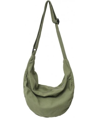 Canvas Casual Messenger Bag for Women Hobo Crossbody Bag Shouder Purse Tote Handbag Men Green $15.55 Totes