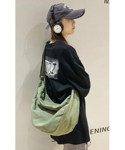 Canvas Casual Messenger Bag for Women Hobo Crossbody Bag Shouder Purse Tote Handbag Men Green $15.55 Totes