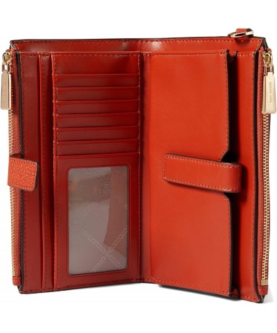 Adele Double-Zip Wristlet 7+ Deep Orange $46.61 Wallets