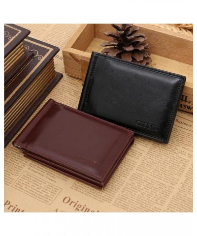 Man Money Clip Wallet with Metal clamp Magnet hasp Card Slots Slim Leather Purse for Men (Color : Brown) Black $33.19 Wallets