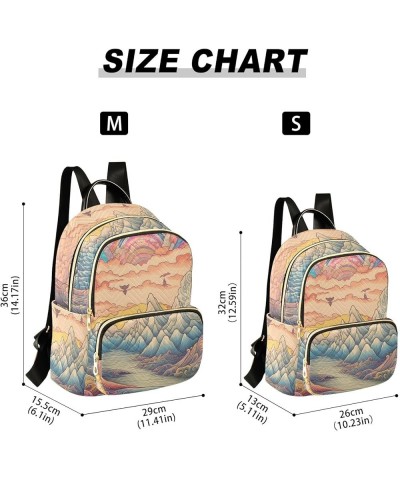 Medium Fashion Backpack for Women Fantasy Landscape Print Ladies Travel Daypack Aesthetic Shoulder Bag 10.2×5.1×12.5 IN $21.2...