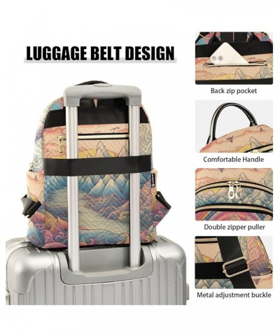 Medium Fashion Backpack for Women Fantasy Landscape Print Ladies Travel Daypack Aesthetic Shoulder Bag 10.2×5.1×12.5 IN $21.2...