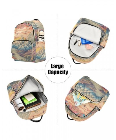 Medium Fashion Backpack for Women Fantasy Landscape Print Ladies Travel Daypack Aesthetic Shoulder Bag 10.2×5.1×12.5 IN $21.2...