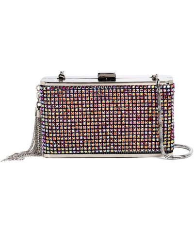 Women Wristlets Rhinestone Evening Clutch Bags Fashion Purse Wedding Party Prom Handbags Purple Ab 2 $8.66 Evening Bags