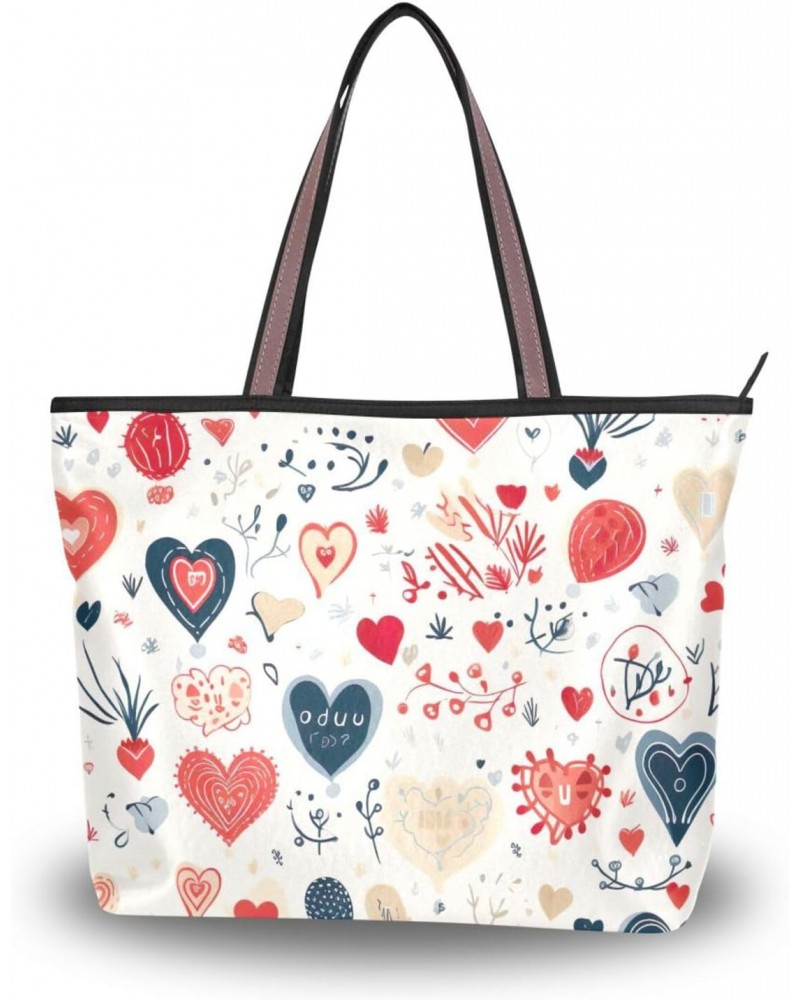 Women Tote Bags Valentine's Day Heart Color Top Handle Satchel Handbags Shoulder Bag for Shopping L 20850994 $9.03 Totes