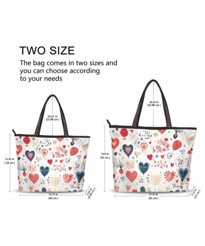 Women Tote Bags Valentine's Day Heart Color Top Handle Satchel Handbags Shoulder Bag for Shopping L 20850994 $9.03 Totes