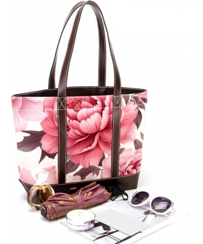 Peony Canvas Leather Mix Crossbody Bag - Stylish Hand-held Purse, 13.3x4.7x12.2 inches $27.83 Crossbody Bags