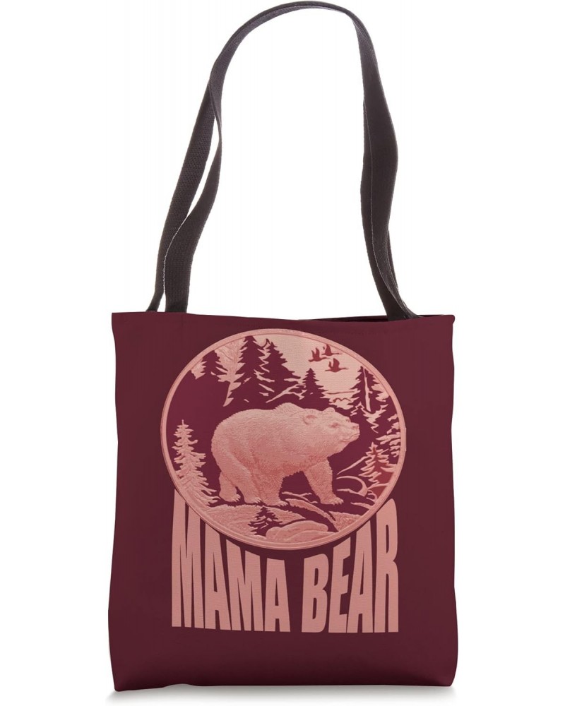 Red and Pink Woodland Mama Bear Tote Bag $10.34 Totes