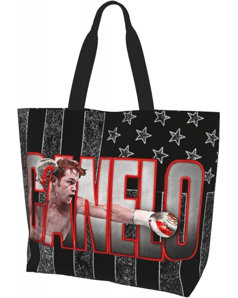 Canelo Boxer Alvarez Women's Tote Bag Large Capacity Shoulder Bags Casual Handbags Shopping Grocery Bag Work Bag $13.49 Totes