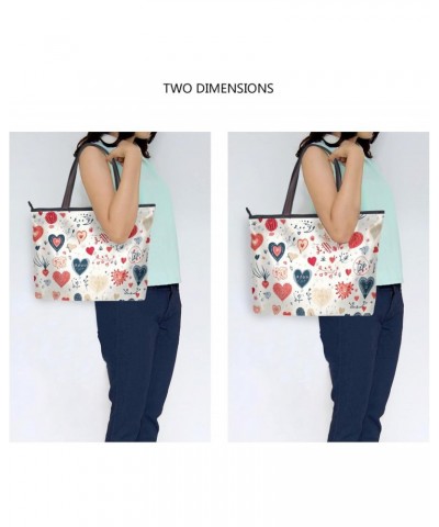 Women Tote Bags Valentine's Day Heart Color Top Handle Satchel Handbags Shoulder Bag for Shopping L 20850994 $9.03 Totes