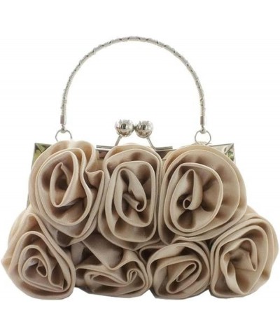 New Sweet Lady Hand-Held Rose Bag Dinner Bag Bride Bag Bridesmaid Bag Hand Bag Crossbody Bag Apricot $33.93 Evening Bags