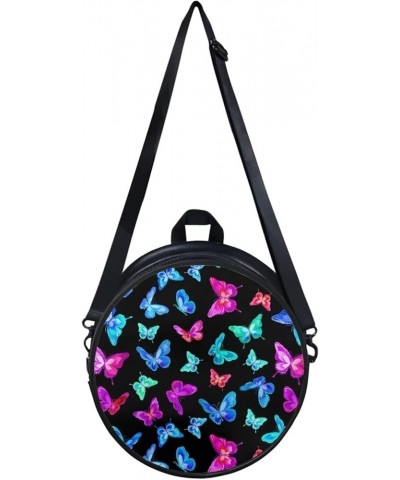 Tie Dye Sea Turtle Women's Round Clutch Wallet Leather Small Crossbody Shoulder Bag Tote Handbag Colorful Butterfly $14.29 Sh...