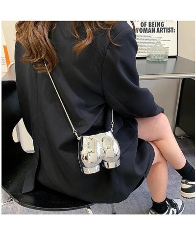 Novel Quirky Purse for Women, Mini Hip-shaped Satchel, Acrylic Chain Crossbody Shoulder Bag With Halloween Party. Silver $20....