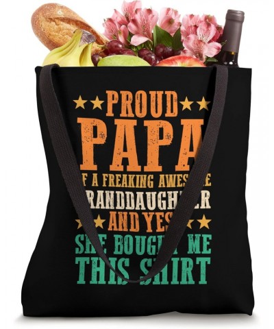 Proud papa of granddaughter grandfather Tote Bag $15.39 Totes