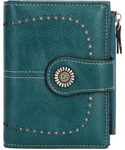 Small Womens Wallet Bifold Card Holder RFID Blocking with Zipper Coin Pocket (Peacock Blue) Peacock Blue $10.11 Wallets