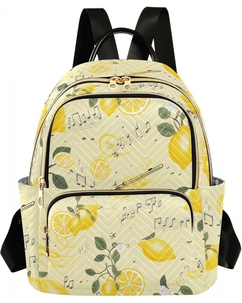 Lemon Music Notes Women's Backpack Purse Causal Daypack Work Travel College Business Trip Bag Shoulder Bag Medium $16.63 Back...