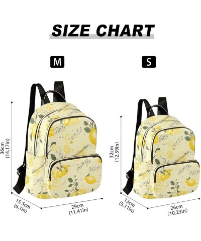 Lemon Music Notes Women's Backpack Purse Causal Daypack Work Travel College Business Trip Bag Shoulder Bag Medium $16.63 Back...