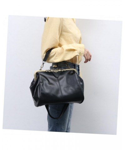 2 pcs Bag Buckle Purses Casual Black Messenger Women Purse Evening Pu Shoulder for Crossbody Vintage Leather Fashion Handbag ...