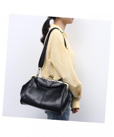 2 pcs Bag Buckle Purses Casual Black Messenger Women Purse Evening Pu Shoulder for Crossbody Vintage Leather Fashion Handbag ...