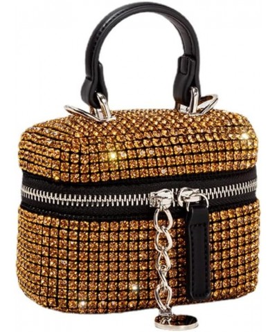 Women Rhinestone Bucket Crossbody Bag Evening Bag Purse Wedding Party Handbag Shiny Backpack Gold $30.24 Evening Bags