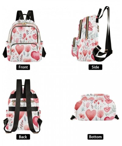 Mini Backpack Purse for Women, Red Flowers Hearts Travel Bag Casual Daypack Shoulder Bag Small $16.63 Backpacks