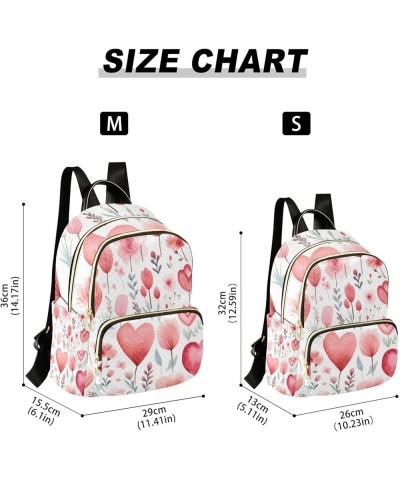 Mini Backpack Purse for Women, Red Flowers Hearts Travel Bag Casual Daypack Shoulder Bag Small $16.63 Backpacks