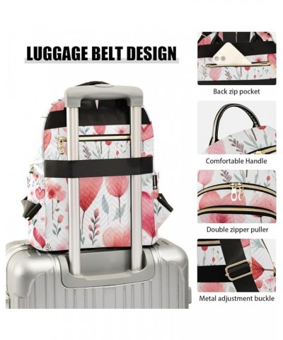 Mini Backpack Purse for Women, Red Flowers Hearts Travel Bag Casual Daypack Shoulder Bag Small $16.63 Backpacks