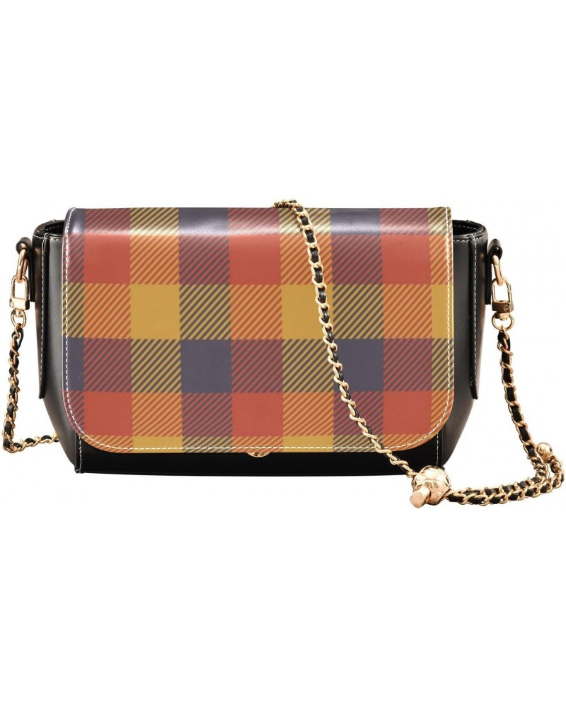 Scotland Yellow Buffalo Plaid Small Crossbody Purse Women Beauty Mini Shoulder Bag with Adjustable Strap Small Black Purse $1...