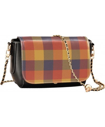 Scotland Yellow Buffalo Plaid Small Crossbody Purse Women Beauty Mini Shoulder Bag with Adjustable Strap Small Black Purse $1...