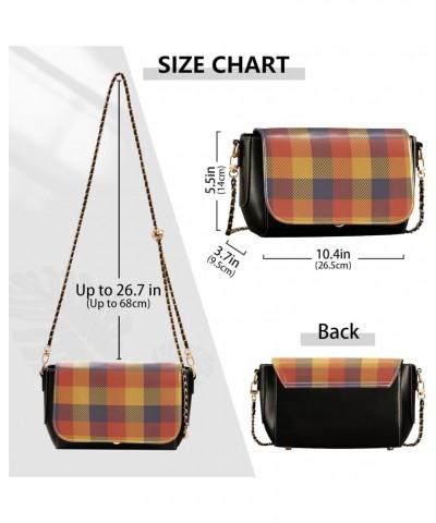 Scotland Yellow Buffalo Plaid Small Crossbody Purse Women Beauty Mini Shoulder Bag with Adjustable Strap Small Black Purse $1...