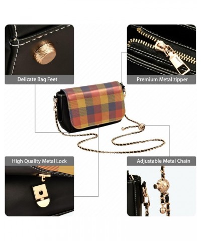 Scotland Yellow Buffalo Plaid Small Crossbody Purse Women Beauty Mini Shoulder Bag with Adjustable Strap Small Black Purse $1...