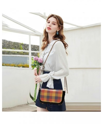 Scotland Yellow Buffalo Plaid Small Crossbody Purse Women Beauty Mini Shoulder Bag with Adjustable Strap Small Black Purse $1...