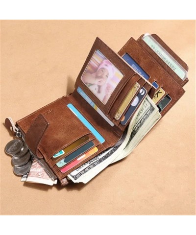 RFID Wallet Men Short Leather Men Wallet Head Layer Cowhide Fashion Casual Wallet Coin Purse Driver License CardHolderWallet ...