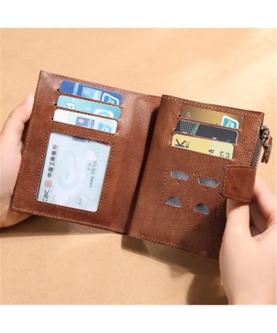 RFID Wallet Men Short Leather Men Wallet Head Layer Cowhide Fashion Casual Wallet Coin Purse Driver License CardHolderWallet ...