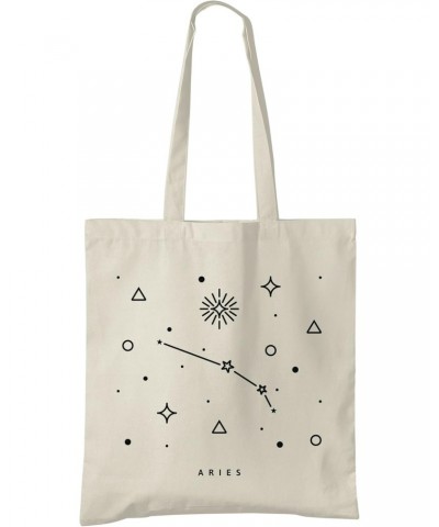 Aries Zodiac Astrology Constellation Natural Cotton Tote Bag $15.16 Totes