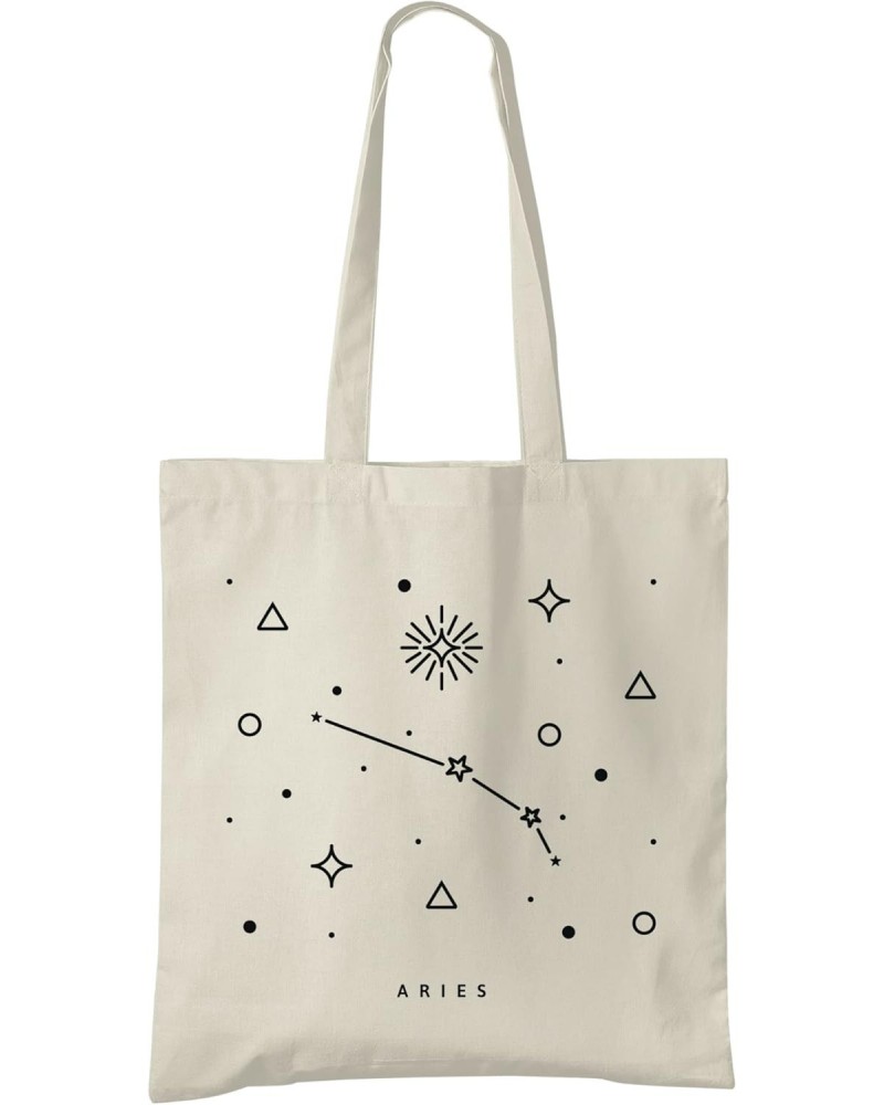 Aries Zodiac Astrology Constellation Natural Cotton Tote Bag $15.16 Totes