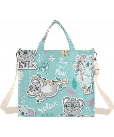 Panda Rainbow Pattern Womens Totes Travel Beach Bag Pattern Tote Bag Crossbody Big Purses Cute Koala Flower $10.56 Totes