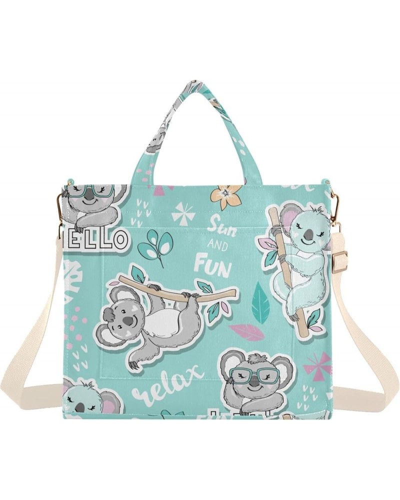 Panda Rainbow Pattern Womens Totes Travel Beach Bag Pattern Tote Bag Crossbody Big Purses Cute Koala Flower $10.56 Totes