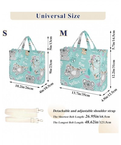 Panda Rainbow Pattern Womens Totes Travel Beach Bag Pattern Tote Bag Crossbody Big Purses Cute Koala Flower $10.56 Totes