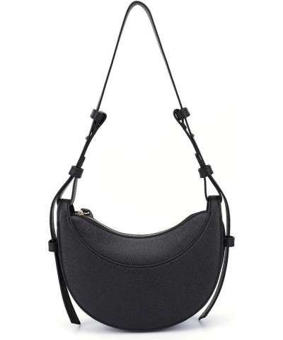 Leather Crescent Bag for Women, Designer Shoulder Bags, Sling Crossbody Bag Purse Handbags Casual Dumpling Hobo Bag Black $20...